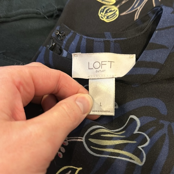 ✨LOFT Outlet Long-Sleeve Dress Winter Florals Structured Waist Women’s Large L✨ - Picture 5 of 6